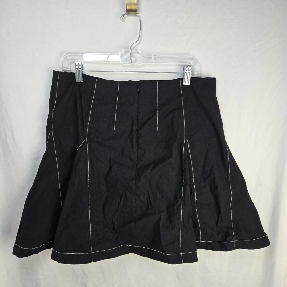 Anthropologie Maeve Contrast Mini Skirt Womens XL A Line Godet Flare Grunge Goth